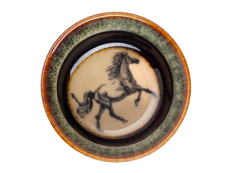 Пиала 75 мл "Лошадь", керамика Дэхуа - 1