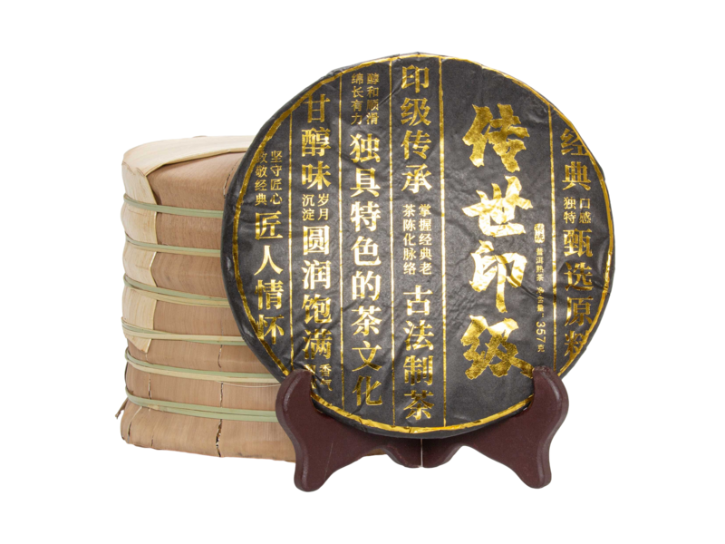 Чай стиглий Шу Пуер Палацовий із золотими бутонами зі стародавніх дерев 357г, Китай - 1
