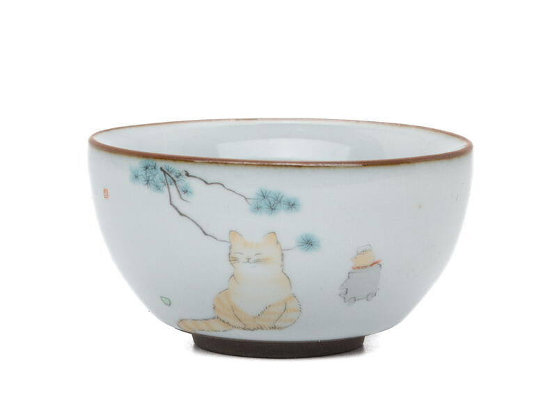 Пиала «Кот и чайник» керамика Жу Яо 95 мл