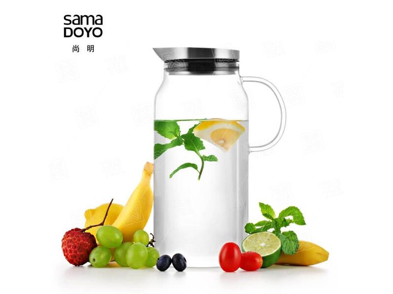 Скляний глечик для води Samadoyo S-063, 1300 мл - 1