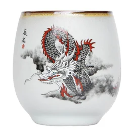Чаша - Дракон (кераміка / срібло, 100 мл)