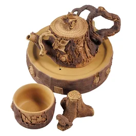 Набор посуды "Жабка на пне", исинская глина, мастер Чень Дун Чжу