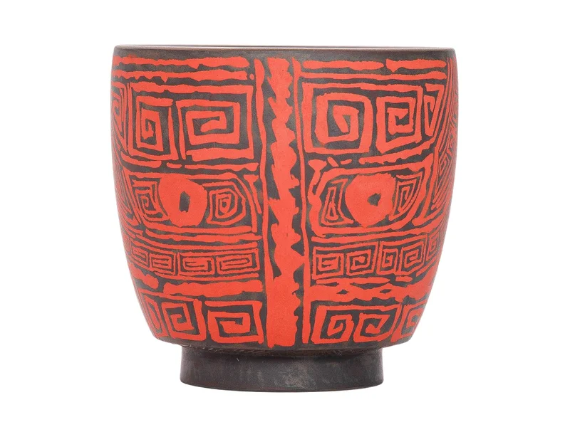 Піала 110 мл "Червоний Таоте", цзяньшуйська кераміка, майстер Нун Бінцзе - 4