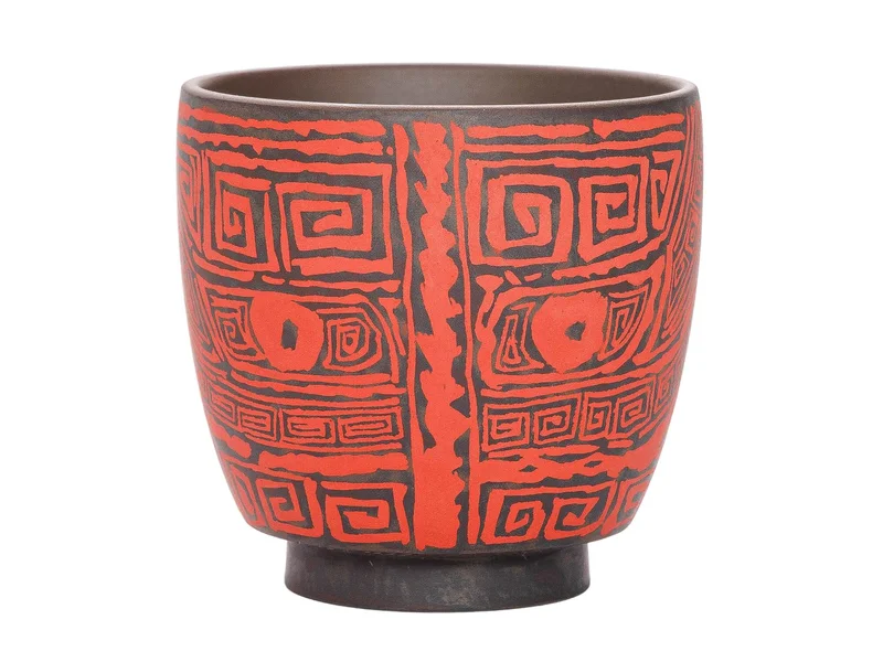 Піала 110 мл "Червоний Таоте", цзяньшуйська кераміка, майстер Нун Бінцзе - 1