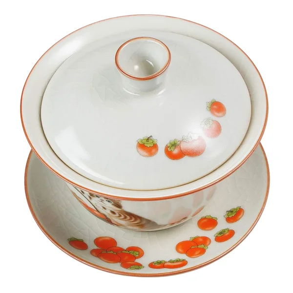 Гайвань 170 мл "Кіт і хурма", кераміка жуяо, шовкографія - 2