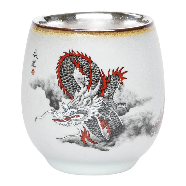 Чаша - Дракон (кераміка / срібло, 100 мл) - 2