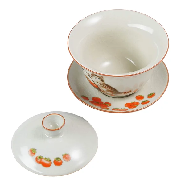 Гайвань 170 мл "Кіт і хурма", кераміка жуяо, шовкографія - 5