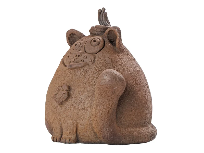 Фигурка "ЧафуКот", керамика Цзяньшуй, мастер Фэн Яо Чэнь - 6