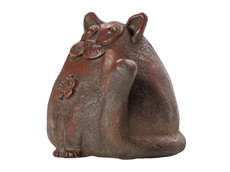 Фигурка "Кот Муркот", керамика Цзяньшуй, мастер Фэн Яо Чэнь - 6