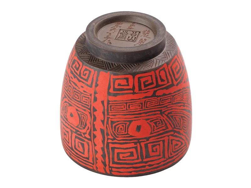 Піала 110 мл "Червоний Таоте", цзяньшуйська кераміка, майстер Нун Бінцзе - 7