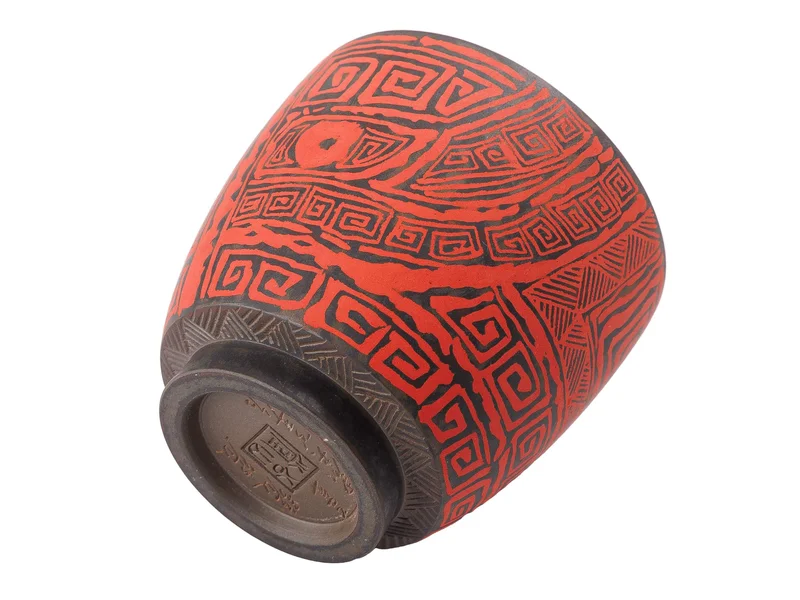 Піала 110 мл "Червоний Таоте", цзяньшуйська кераміка, майстер Нун Бінцзе - 9