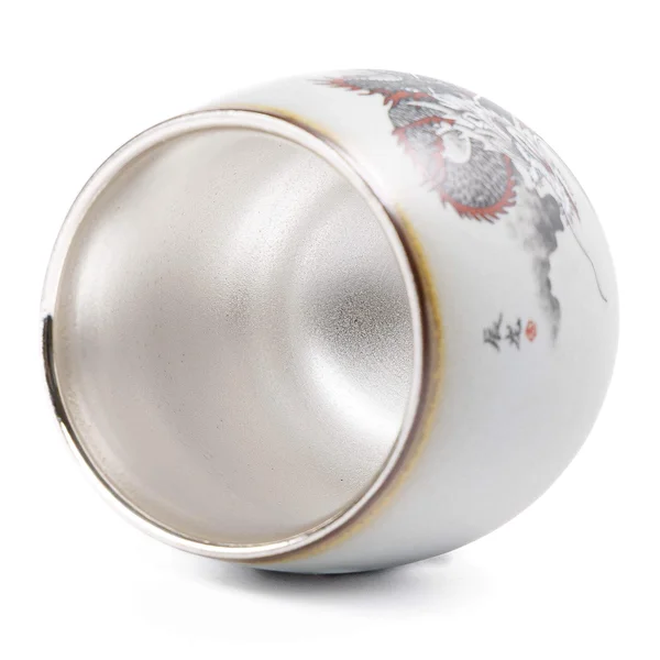 Чаша - Дракон (кераміка / срібло, 100 мл) - 9