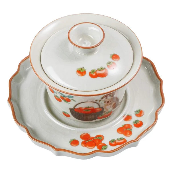 Гайвань 110 мл "Кіт і хурма", кераміка жуяо, шовкографія - 2