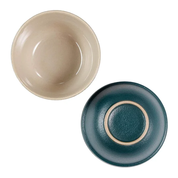 Дорожный набор посуды, гайвань, три пиалы керамика, темно-зеленый - 13