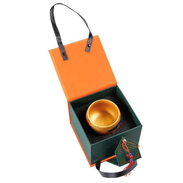 Піала 180 мл "Дев'ять коропів", кераміка, золотиста глазур - 5