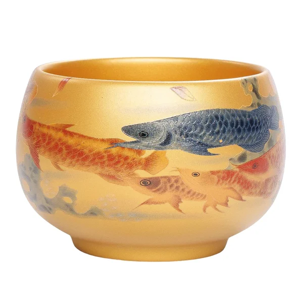 Піала 180 мл "Дев'ять коропів", кераміка, золотиста глазур - 1