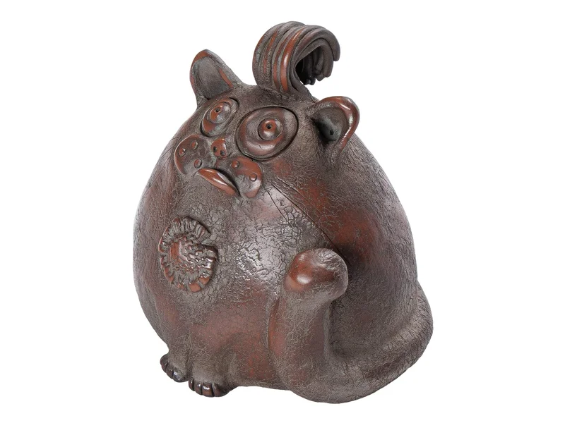 Фигурка "ЧасенКот", керамика Цзяньшуй, мастер Фэн Яо Чэнь - 3