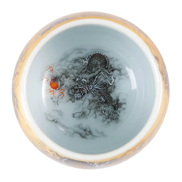 Пиала 80 мл "Хэйлун - Чёрный Дракон", керамика Дэхуа - 2