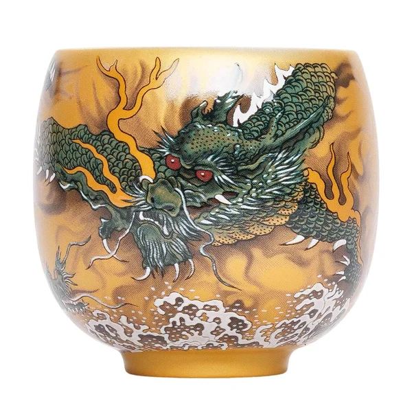 Пиала 80 мл "Цин Лун - Лазурный Дракон", керамика Дэхуа - 3