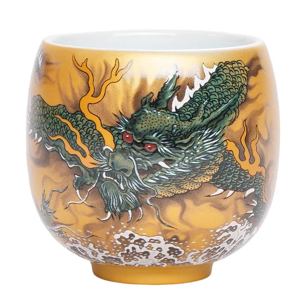 Пиала 80 мл "Цин Лун - Лазурный Дракон", керамика Дэхуа - 1