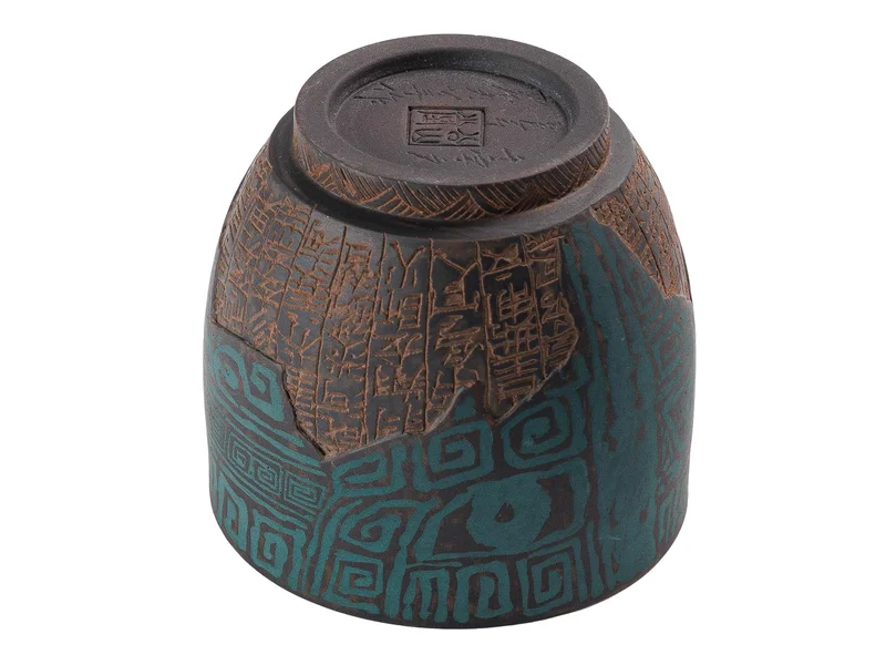 Пиала 100 мл "Бирюзовый Таоте", цзяньшуйская керамика, мастер Нун Бинцзе - 7