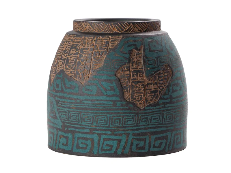 Пиала 100 мл "Бирюзовый Таоте", цзяньшуйская керамика, мастер Нун Бинцзе - 8