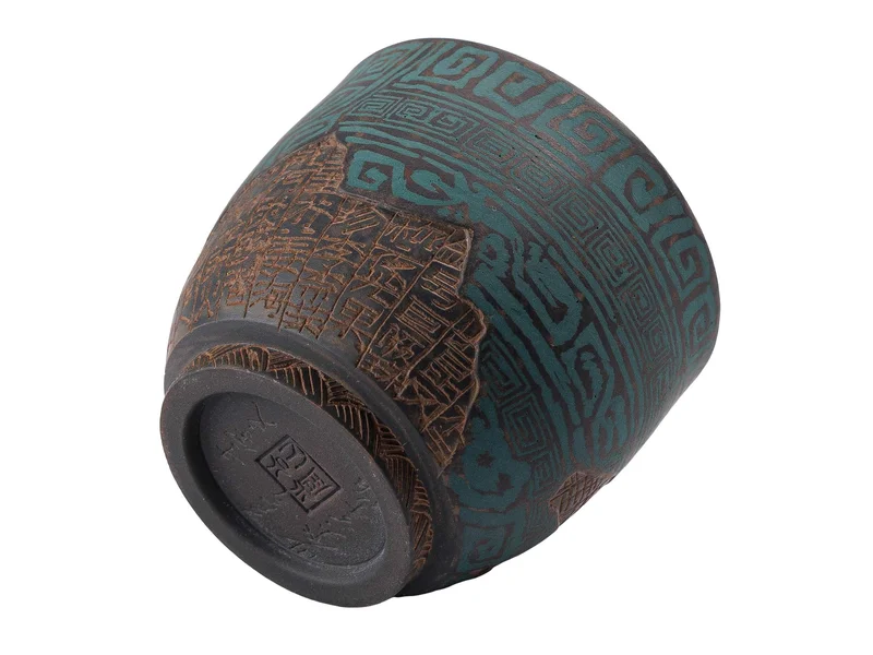 Пиала 100 мл "Бирюзовый Таоте", цзяньшуйская керамика, мастер Нун Бинцзе - 9