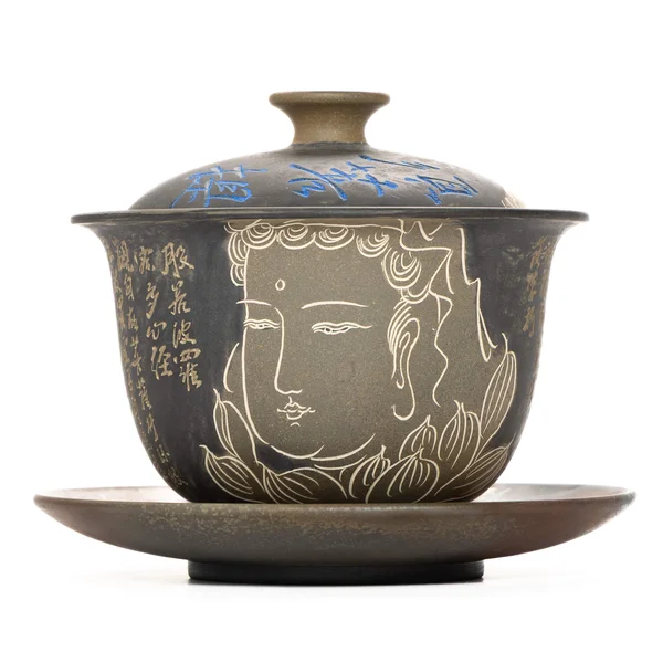 Гайвань 170 мл "Гуань Инь. Сутра Сердца", цзяньшуйская керамика, мастер Чжан Юэлун - 1