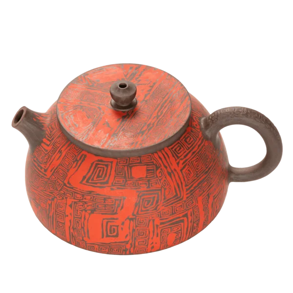 Чайник 230 мл "Червоний код давнини", цзяньшуйська кераміка, майстер Нун Бінцзе - 3