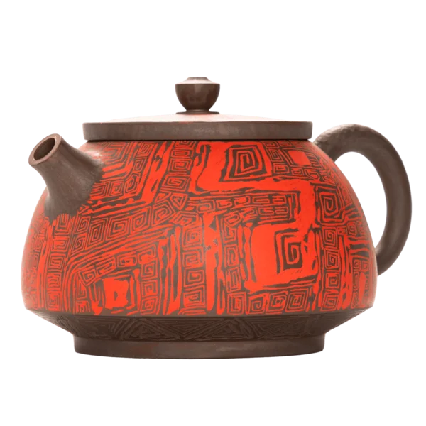 Чайник 230 мл "Червоний код давнини", цзяньшуйська кераміка, майстер Нун Бінцзе - 4