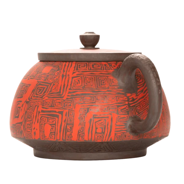 Чайник 230 мл "Червоний код давнини", цзяньшуйська кераміка, майстер Нун Бінцзе - 5