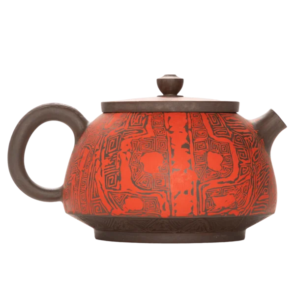 Чайник 230 мл "Червоний код давнини", цзяньшуйська кераміка, майстер Нун Бінцзе - 2
