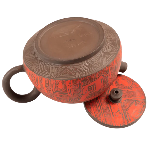 Чайник 230 мл "Червоний код давнини", цзяньшуйська кераміка, майстер Нун Бінцзе - 9