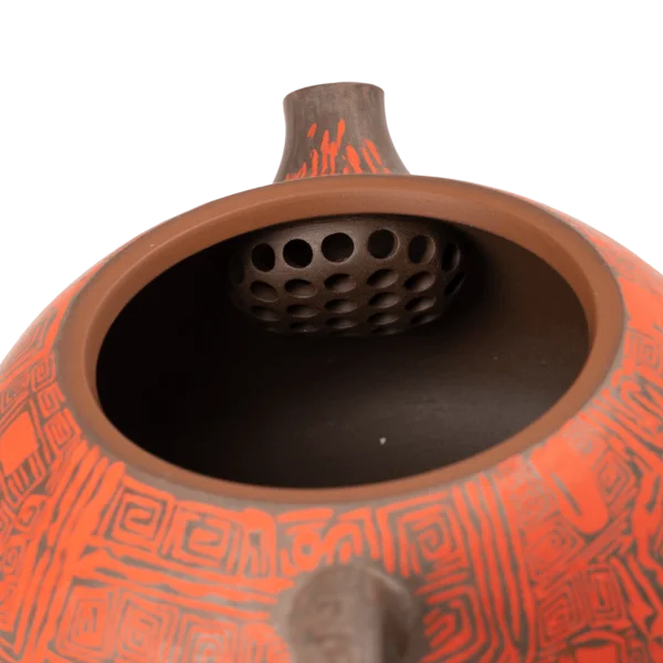 Чайник 230 мл "Червоний код давнини", цзяньшуйська кераміка, майстер Нун Бінцзе - 10