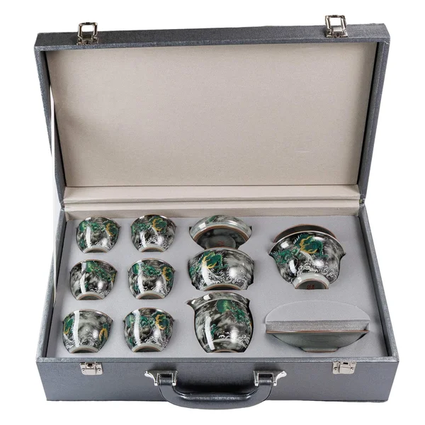 Чайный набор "Дракон", керамика с эффектом кракле, подарочный кейс - 3