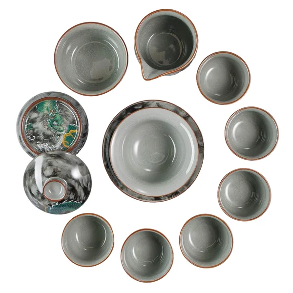 Чайный набор "Дракон", керамика с эффектом кракле, подарочный кейс - 5