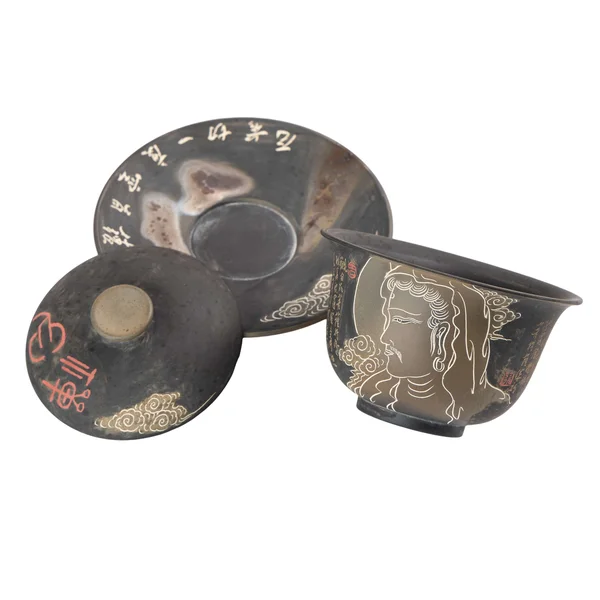 Гайвань 170 мл "Бодхидхарма. Сутра Сердца", цзяньшуйская керамика, мастер Чжан Юэлун - 5