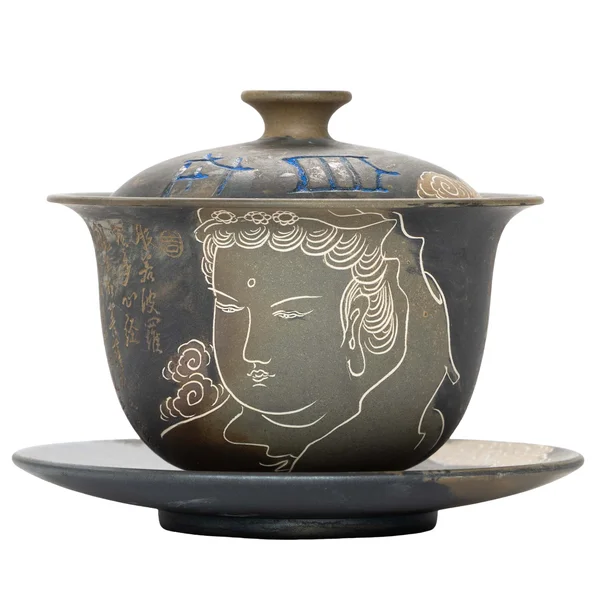 Гайвань 170 мл "Бодхисаттва. Сутра Сердца", цзяньшуйская керамика, мастер Чжан Юэлун - 1