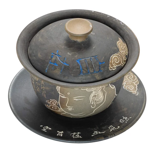 Гайвань 170 мл "Бодхисаттва. Сутра Сердца", цзяньшуйская керамика, мастер Чжан Юэлун - 2