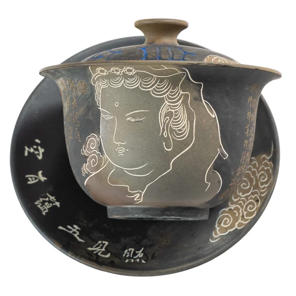 Гайвань 170 мл "Бодхисаттва. Сутра Сердца", цзяньшуйская керамика, мастер Чжан Юэлун - 4