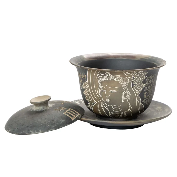 Гайвань 170 мл "Гуаньінь. Сутра Серця", цзяньшуйська кераміка, майстер Чжан Юелун - 5