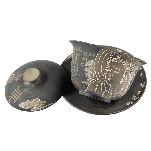 Гайвань 170 мл "Гуаньінь. Сутра Серця", цзяньшуйська кераміка, майстер Чжан Юелун - 7