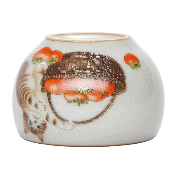 Піала 60 мл "Кіт і хурма", кераміка жуяо, шовкографія - 7