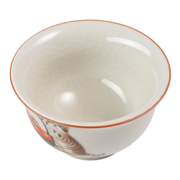 Пиала 100 мл "Кот и хурма", керамика жуяо, шелкография - 2