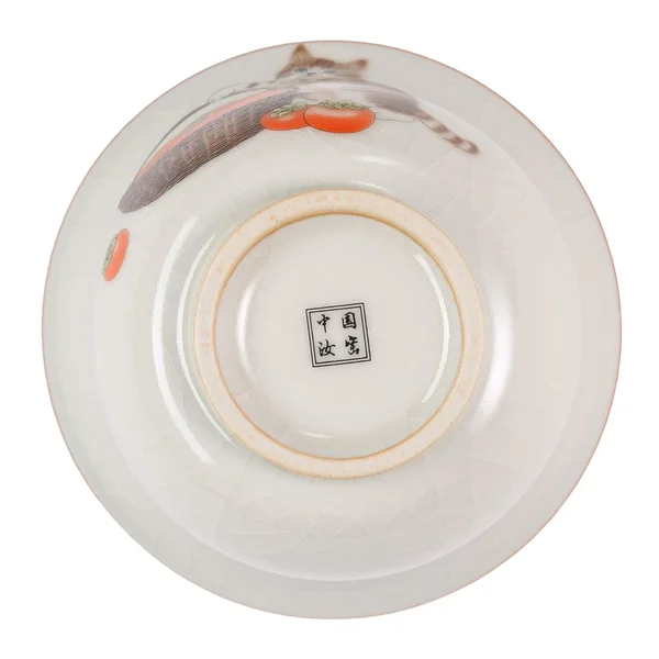 Пиала 100 мл "Кот и хурма", керамика жуяо, шелкография - 5