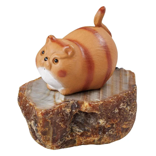 Фігурка "Рудий кіт", ісинська глина - 8