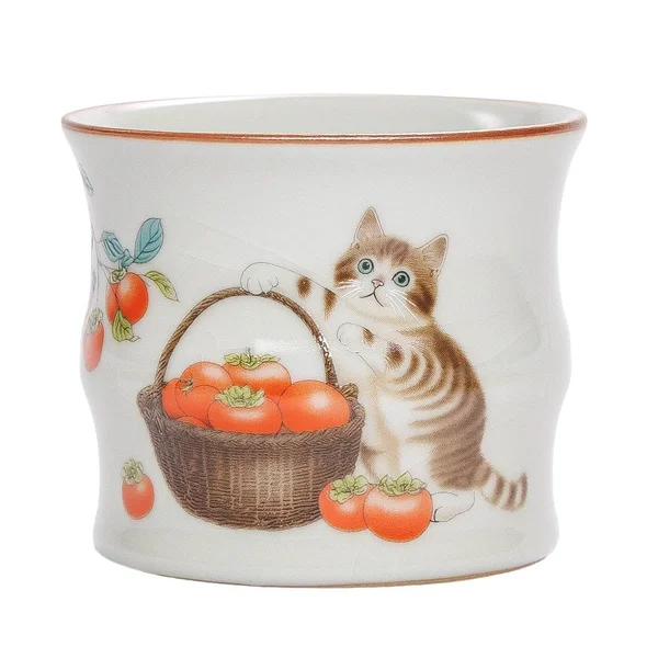 Піала 110 мл "Кіт і хурма", кераміка жуяо, шовкографія