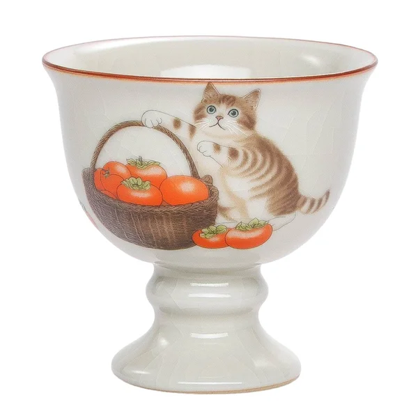 Піала 100 мл "Кіт і хурма", кераміка жуяо, шовкографія - 3