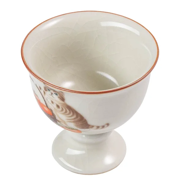 Піала 100 мл "Кіт і хурма", кераміка жуяо, шовкографія - 2