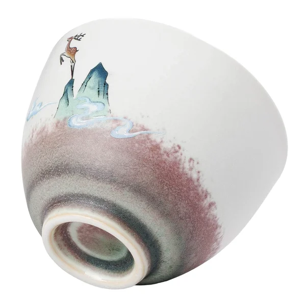 Пиала 115 мл "Олень Фучжу из Книги гор и морей", керамика Дехуа - 7